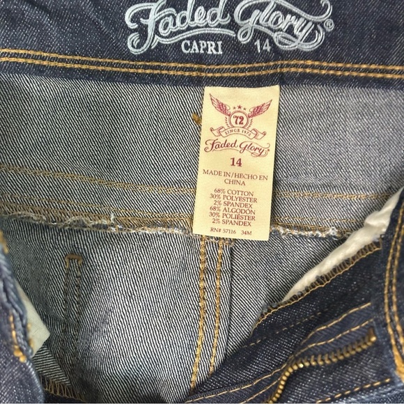 Faded Glory Jean Capri Size 14 - Picture 4 of 7